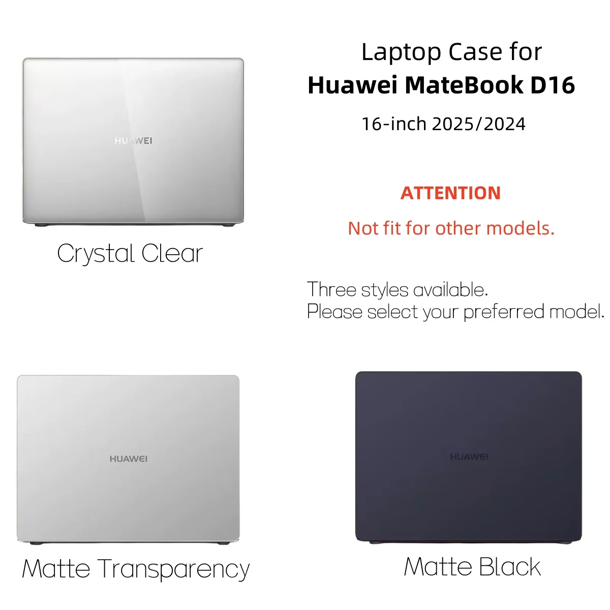 Frosted Cover for Huawei MateBook D16 2025 Case 16 Inch Laptop Slim Protective Hard PC Cases Scratch Proof