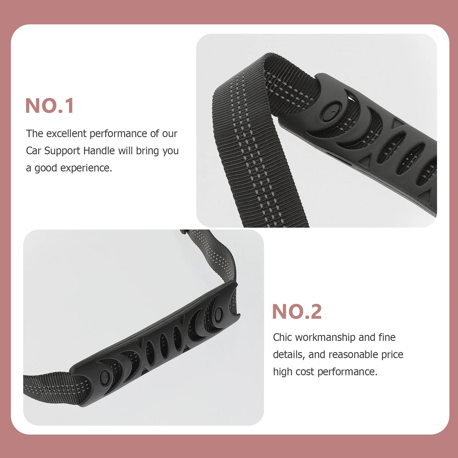 

2Pcs Safety Car Support Handle Premium Nylon Headrest Grab Handle for Elderly Pregnant Disabled Vehicle Assist Grip Strap Car