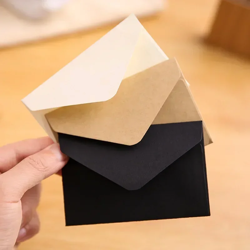 20/40/80PCS Classical White Black Kraft Blank Mini Paper Window Envelopes Wedding Invitation Envelope Gift Envelope