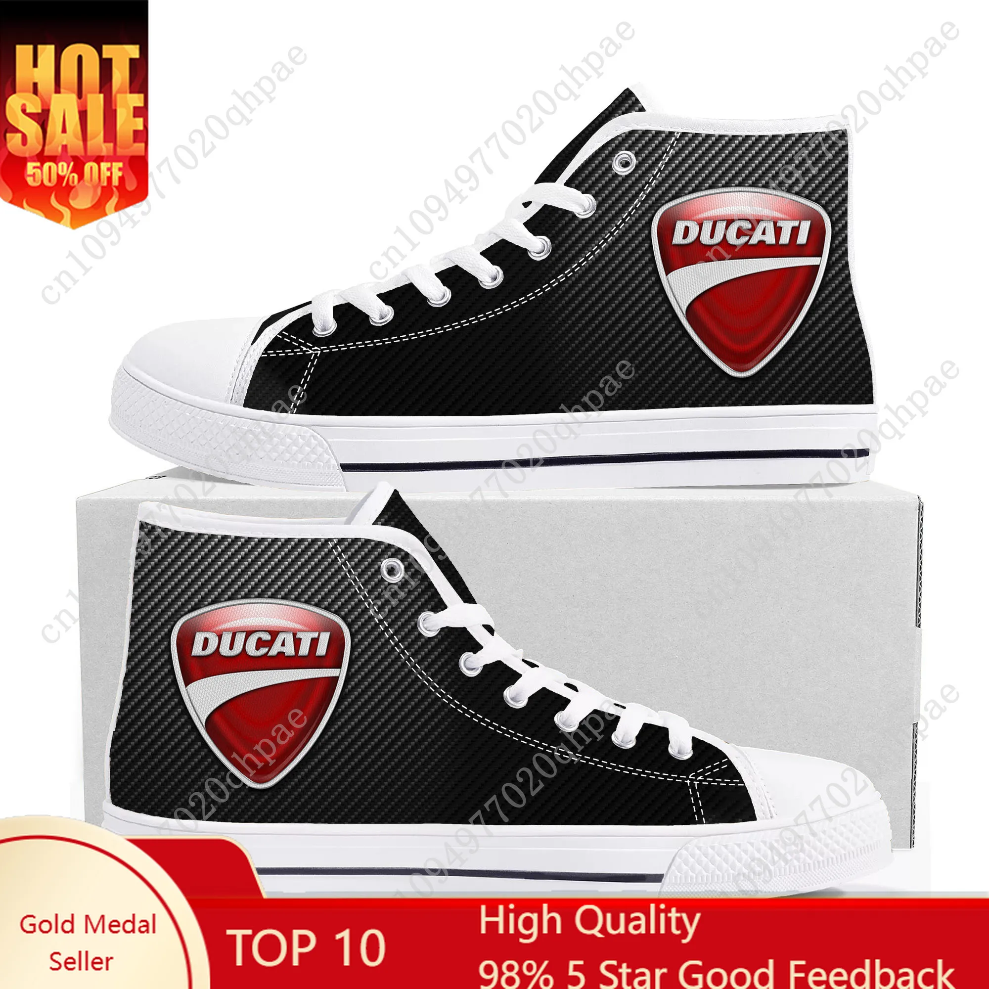 

D-Ducatis High Top Sneakers Mens Womens Teenager High Quality Canvas Sneaker 3D Print Casual Couple Shoes Personalized Shoe