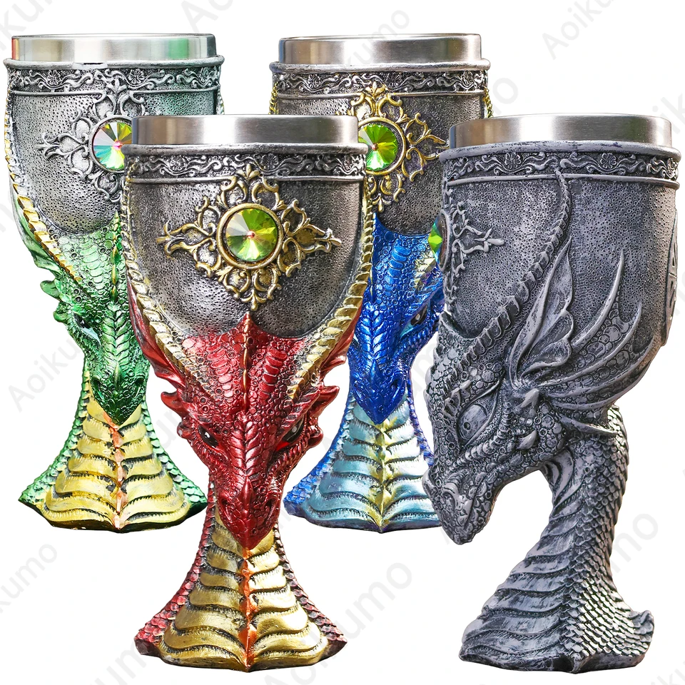 Dragon Hand Wine Glass Chalice - 10 Oz Fantasy Medieval Goblet With Detailed Resin Design