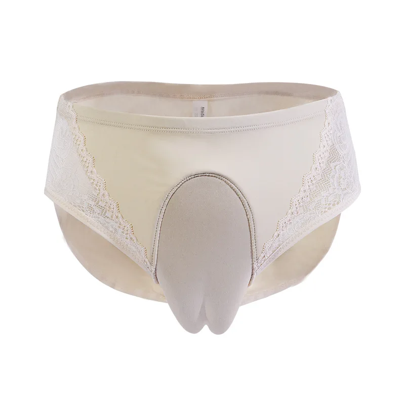 

Men Sexy Underwear Sissy Erotic Lace Bulge Pouch Panties Hiding Gaff Crossdresser Transgender Briefs Mid-rise Sheer Boxer Shorts