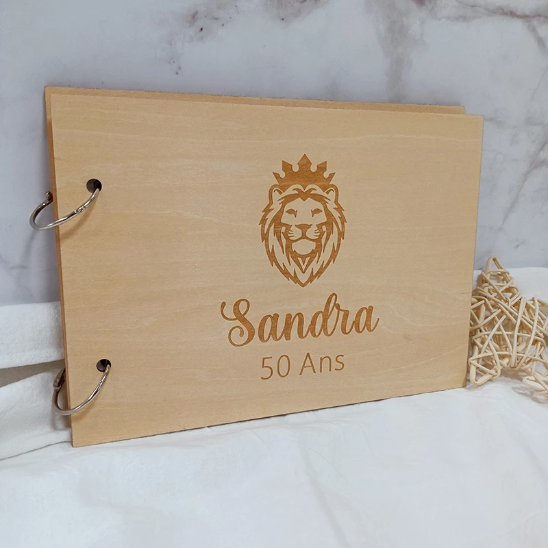 Customized Wedding Guestbook DIY Album Cute Lion Personalized Guest Book Message Book Anniversary Gift Birthday Party Favors