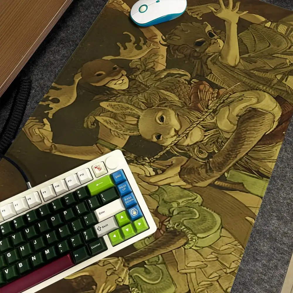 

Singer Y-Yaelokre Mouse Pad Xxl Computer Large Size Non-slip Gamer Keyboard 90x40cm Art Design HD Deskmat