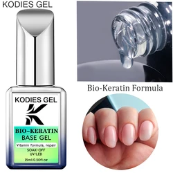 NEW Bio-Keratin Formula Rubber Base Coat Gel Nail Polish Manicure Repair Foundation Gel Top No Wipe Semi Permanent UV Finish Lak