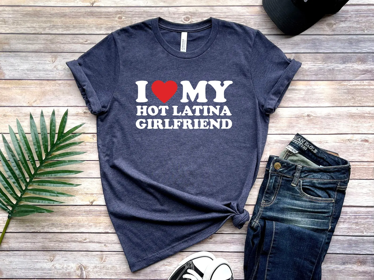 I Love My Hot Latina Girlfriend T-shirts Heart Shirt