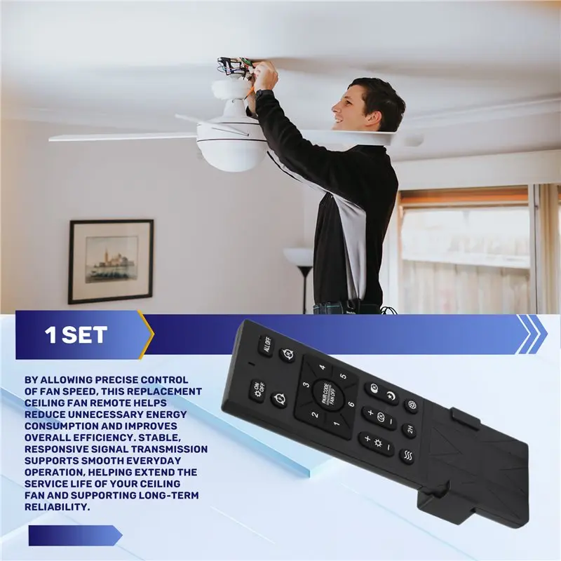 DT21 Ceiling Fan Remote Control Kit, 6-Speed Adjustable Fan Remote Replacement for Bedroom Living Room
