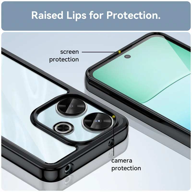 Transparent Colorful TPU Case for Xiaomi Redmi 13 4G 13C 12 5G 12C Protective Cover Frame Funda Coque Capa