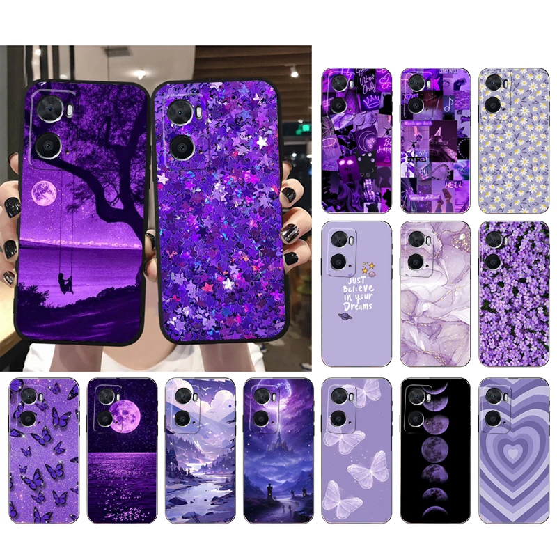 Love Purple Aesthetic Case For OPPO Realme 10 Pro Plus GT 2 Pro X2 Pro XT C25S 8 7 6 Pro 6i GT Master C3 C21 C21Y X3 SuperZoom