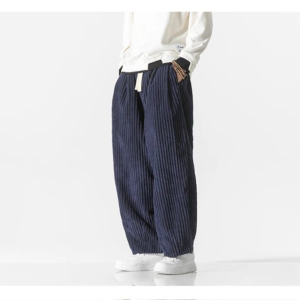 New Autumn Winter Men Corduroy Harajuku Pants Men Streetwear Harem Pants Fashion Thickened Sweatpants Women Warm Casual Trousers