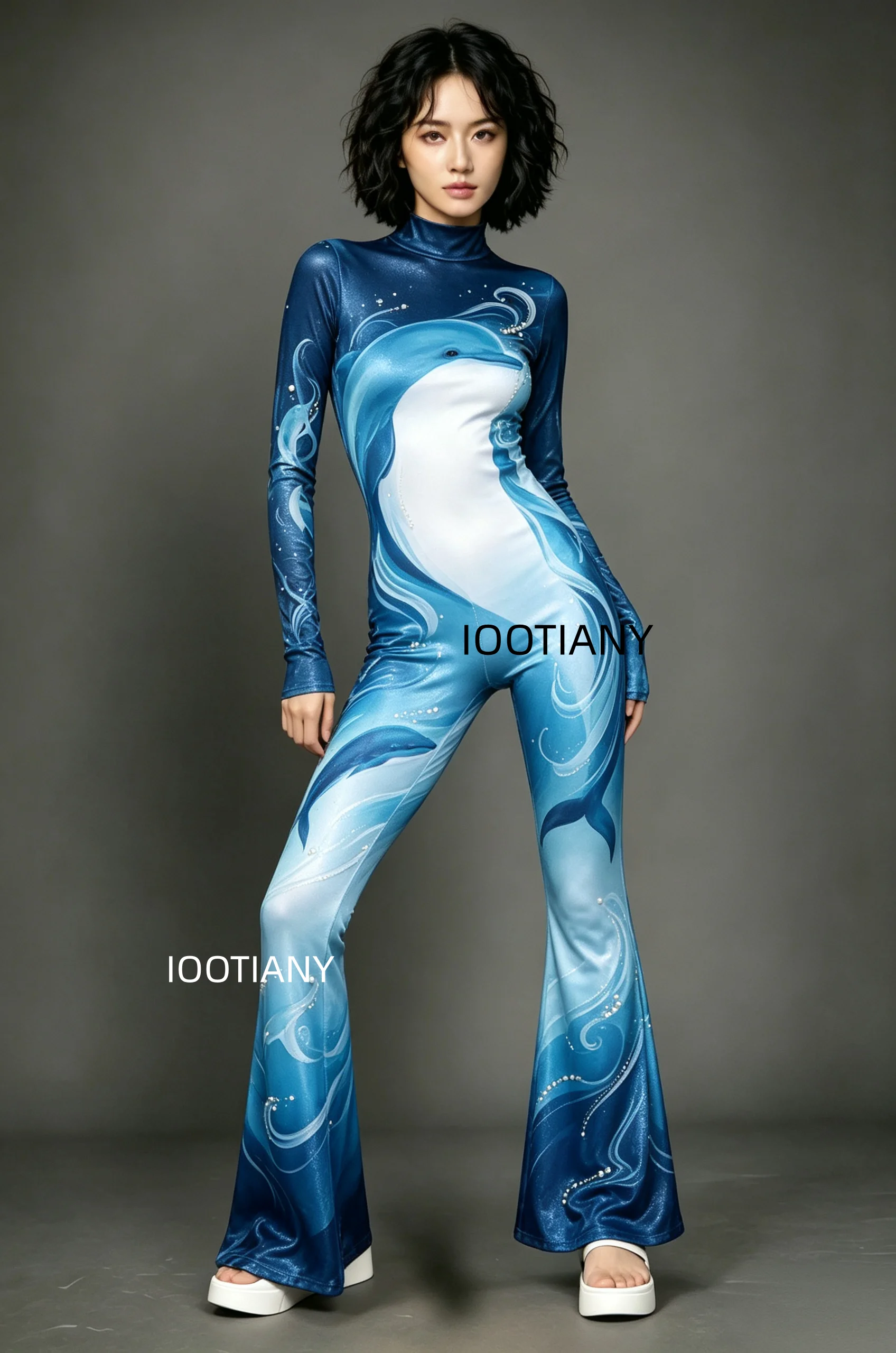 Damen Retro Skinny Flared Bell Bottom Jumpsuit, königlicher Bühnen-Performance-Bodysuit, Leoparden-Club-Cosplay-Show-Outfit – Detail 30