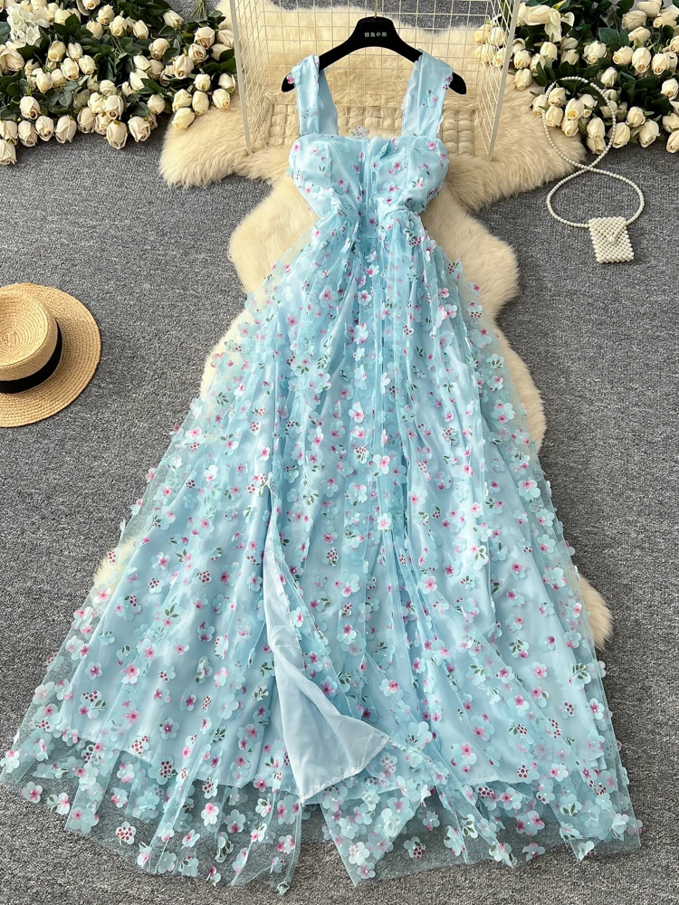 Ele Ladylike Off-oulder Floral Embroidery Dr Women's High Waist A-Line Skirt Sle Summer Faion French Sle