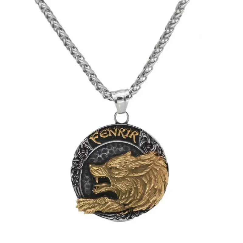 Fashion Viking Fenrir Wolf pendant necklace for Men Women hip hop punk jewelry