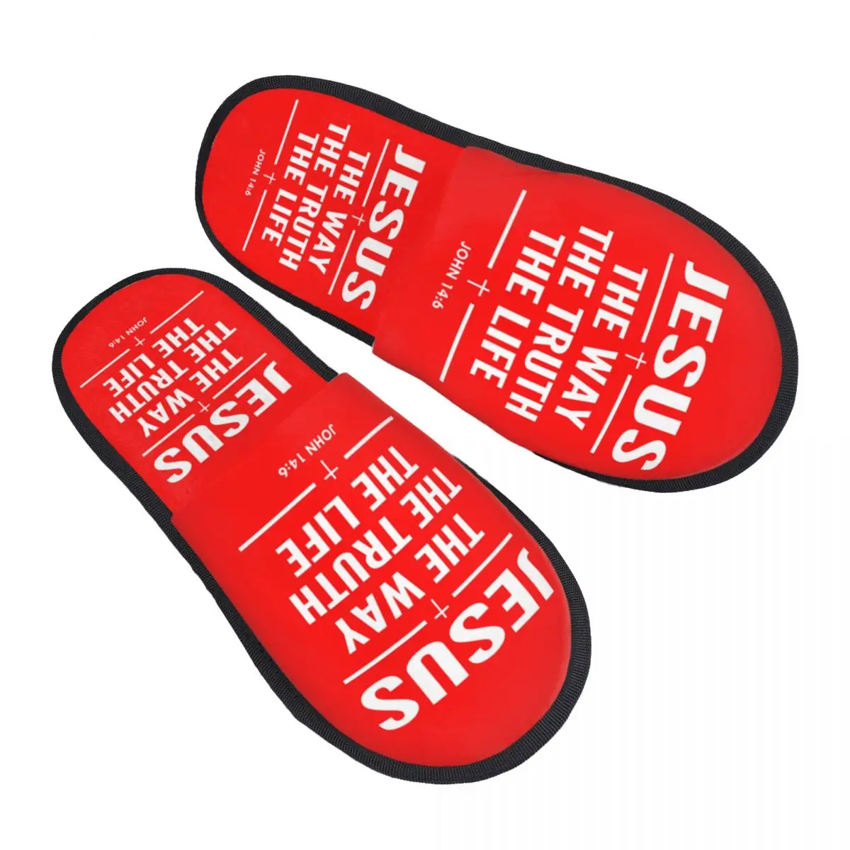 

Custom Jesus The Way The Truth The Life Memory Foam Slippers Women Comfy Warm Religion Cross Christian Faith House Slippers