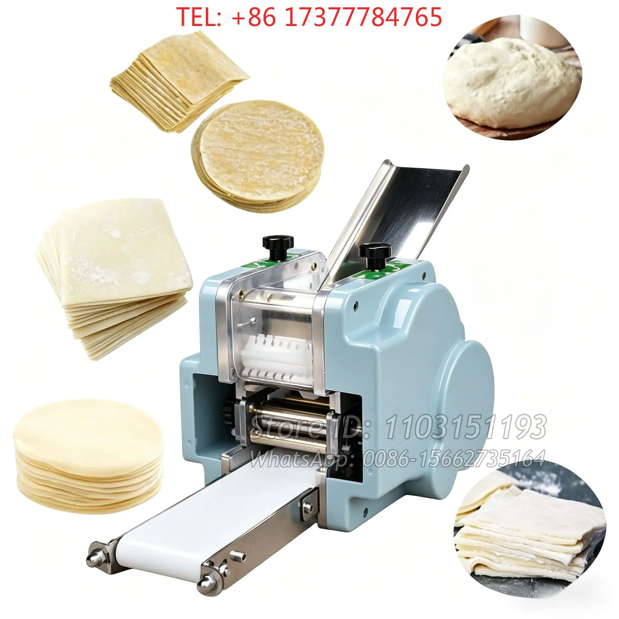 110 V 220 V Commercial Tabletop Dumpling Dough Skin Wrapper Making Machine For Empanadas Gyoza Pizza Wonton Round Square Shape