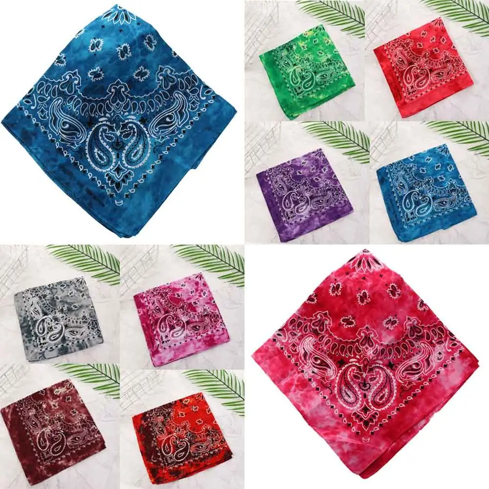 Cashew Tie-dye Hair Band Square Scarf Seamless Scarves Cycling Outdoor Hip Hop Paisley Headband Hip Hop Headwea Tie Dye Bandana