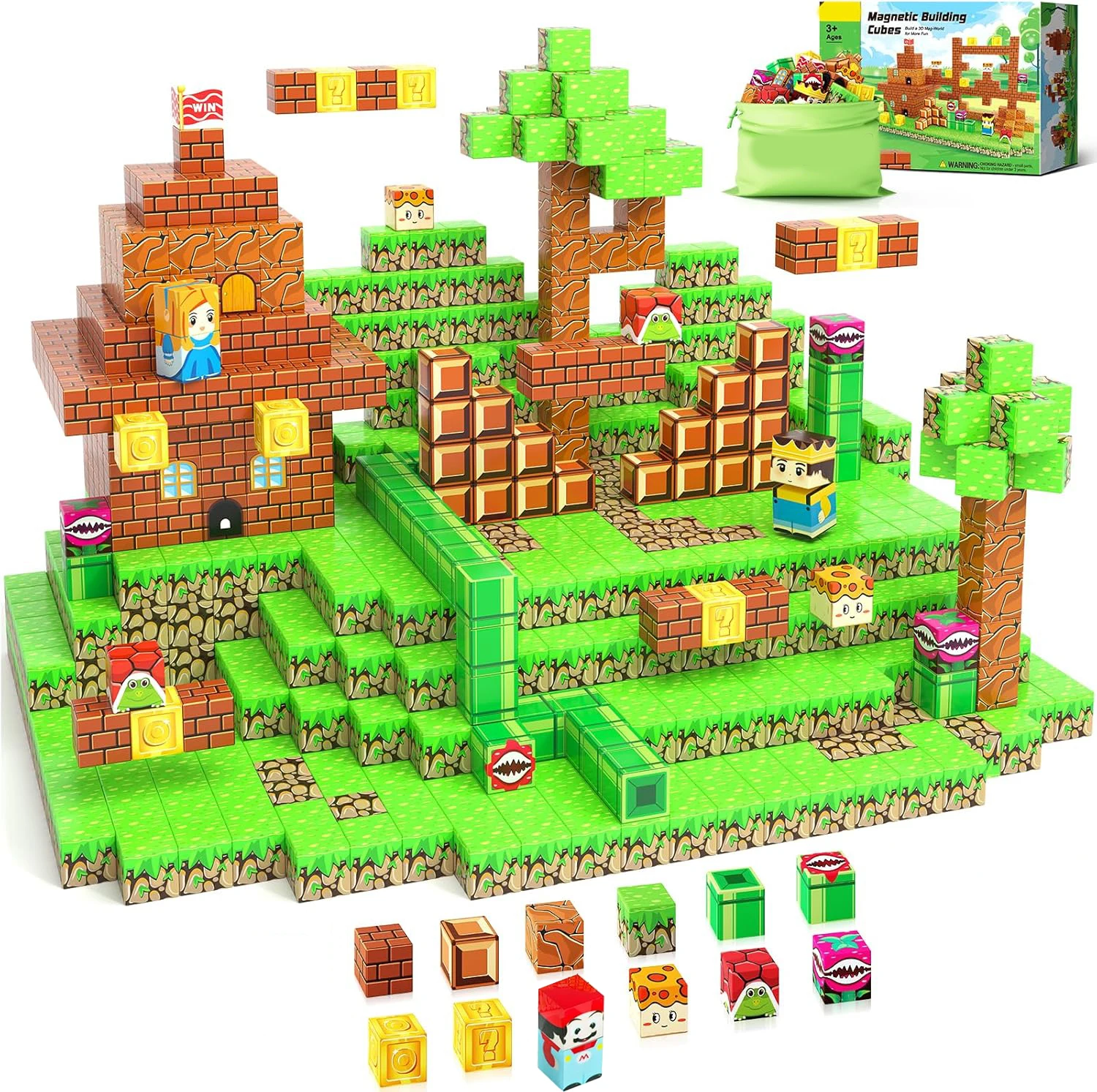 

Magnetic Building Blocks Toy Build Adventure Game Castle World Magnet Construction Set STEM Montessori Sensory Toys Gift