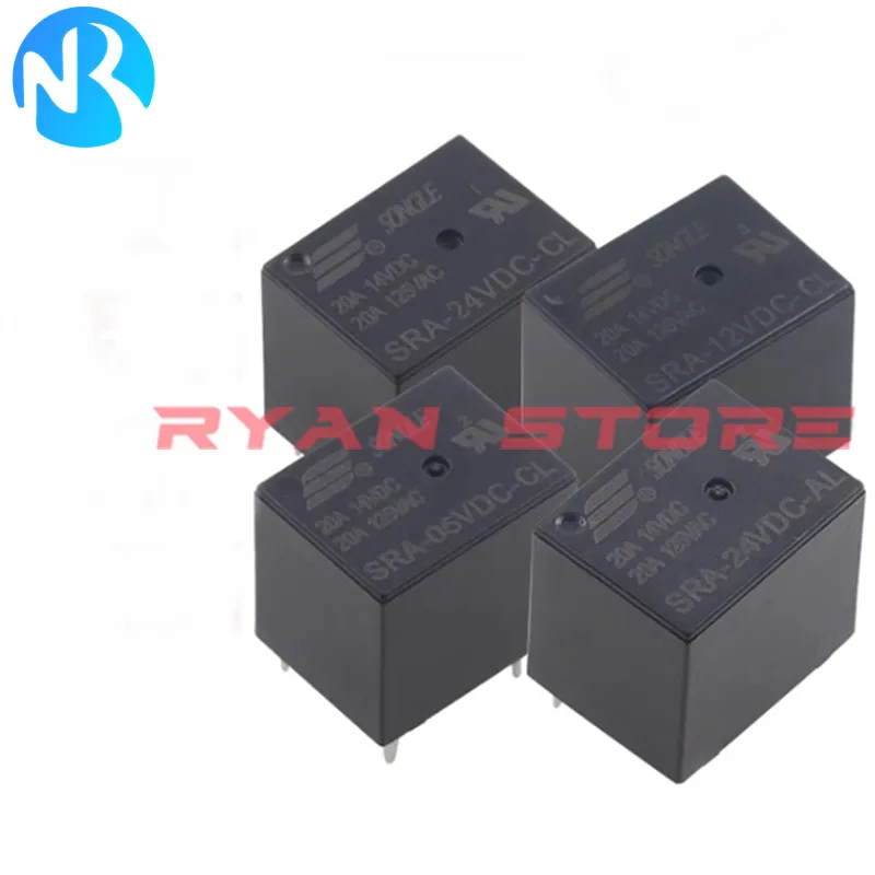 5PCS 100% New Relays SRA- 05V 12V 24VDC AL CL T74 DC05V 12V 24VDC 4Pin / 5Pin SRA-05VDC-AL CL SRD-12VDC-CL SRA-24VDC AL CL 20A