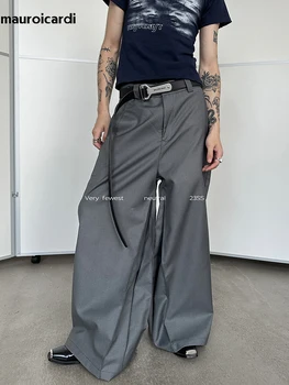 سروال قصير فضفاض للرجال من matrouicardi ، ملابس غير رسمية فضفاضة ، بنطلون أسود ورمادي ، ملابس عصرية ، خريف