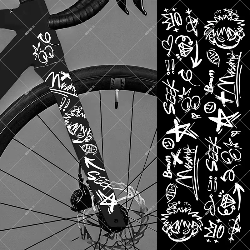 

New Bicycle Stickers for Bicycle Frame Top Tube Cartoon DIY Reflective Waterproof Cycling Stickers MTB Road Bikes Frames Sticker