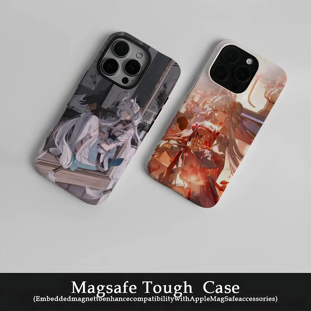 

Jinhsi Cute Phone Case Film Korean INS For IPhone 16 15 14 13 12 11 Pro Max Plus Luxury Magnetic Double-layer Cover