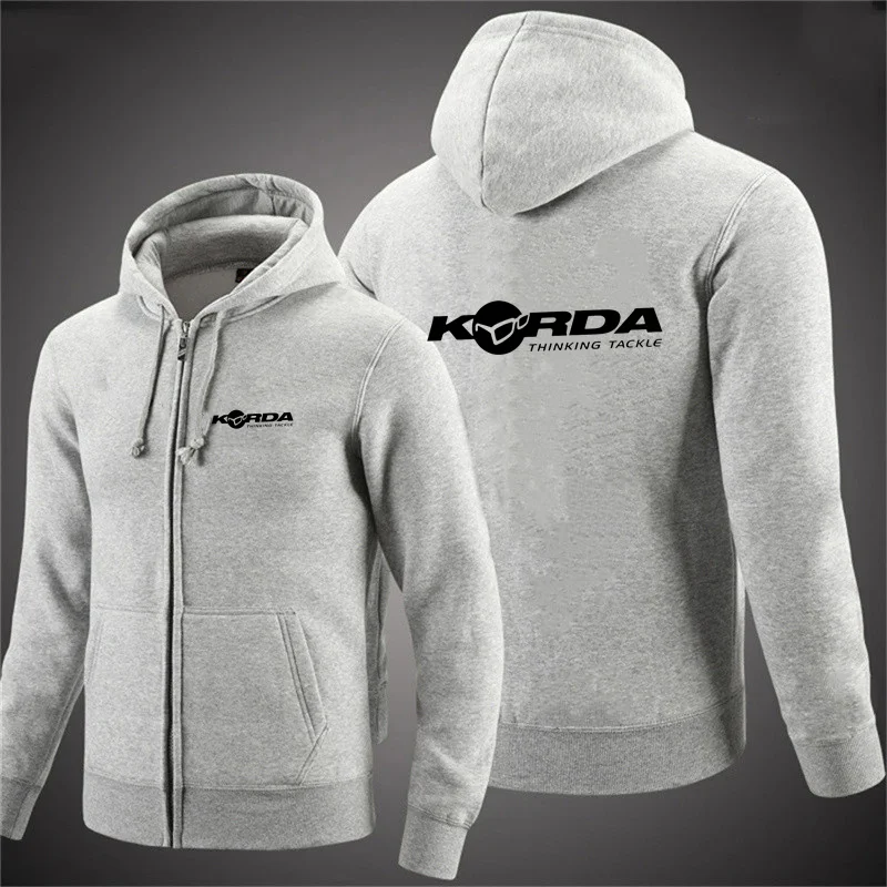 2024 Men\'s Korda Inspired Tribute Casual Zipper Hoodies Coats Fishing Carp Sweatshirts Jacket Tracksuit Fashion Comfortable Tops