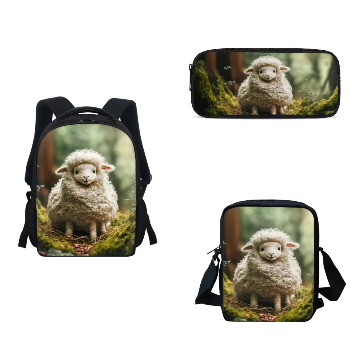 Cute Sheep Print Kids zaino borsa da scuola per bambini per ragazze ragazzi studente Bookbag borsa da scuola Set per adolescenti borsa a tracolla Storage