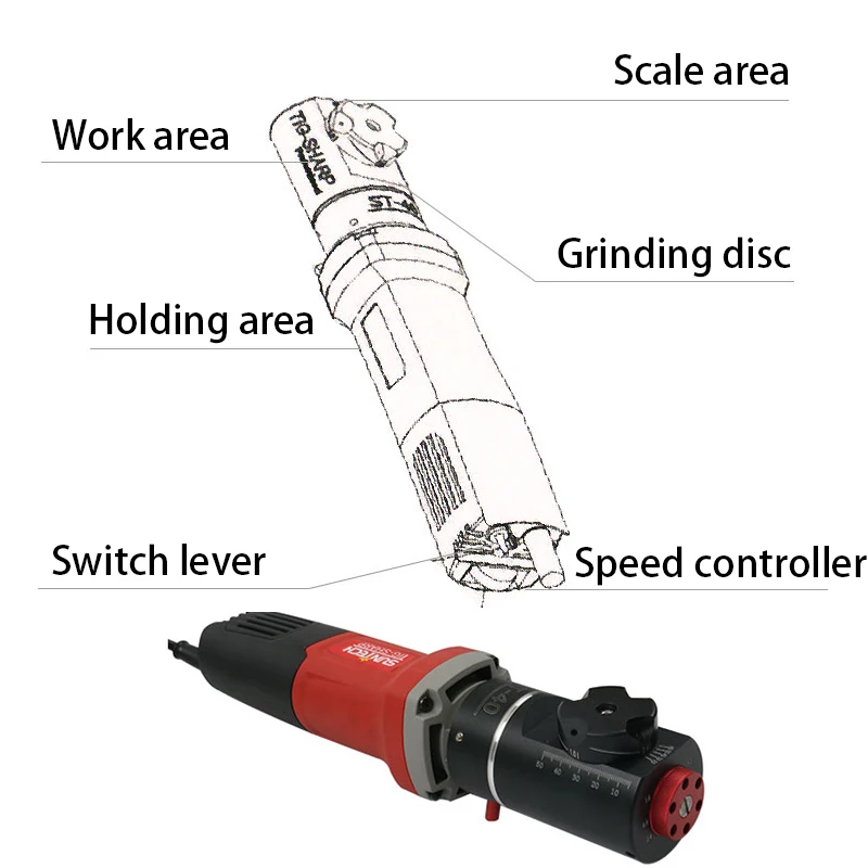 TAOLE GT-PULSE Portable Tungsten Electrode Grinder Grinding Sharpener Portable Type Suitable for 1.6/2.4/3.2mm