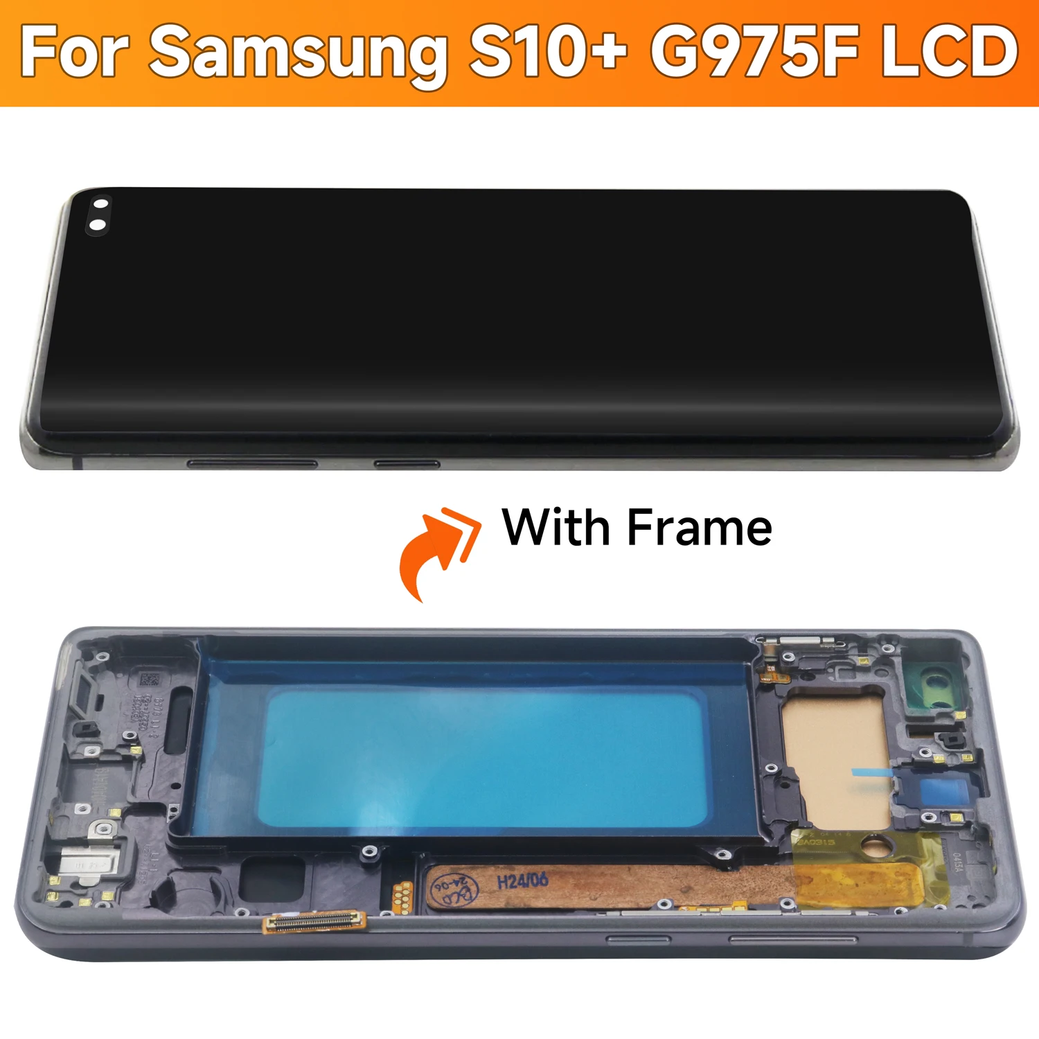 Tested S10 Plus LCD with frame for SAMSUNG S10+ G975 G975F/DS Display Touch Screen Digitizer Assembly Replacement