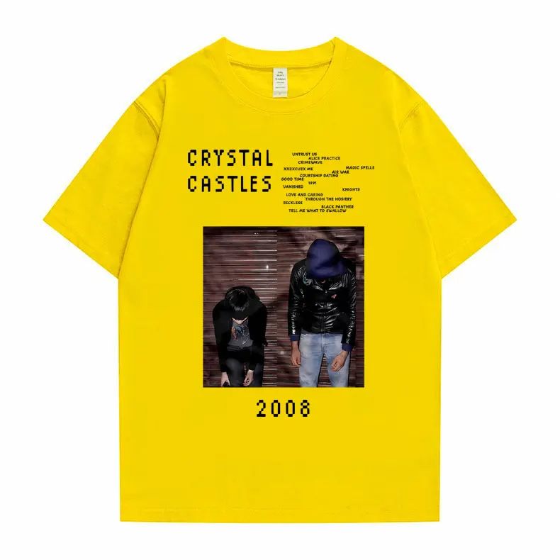 crystal castles Ⅰ tシャツ vintage Crystal Castles Graphic T Shirts para homens e mulheres, vintage t