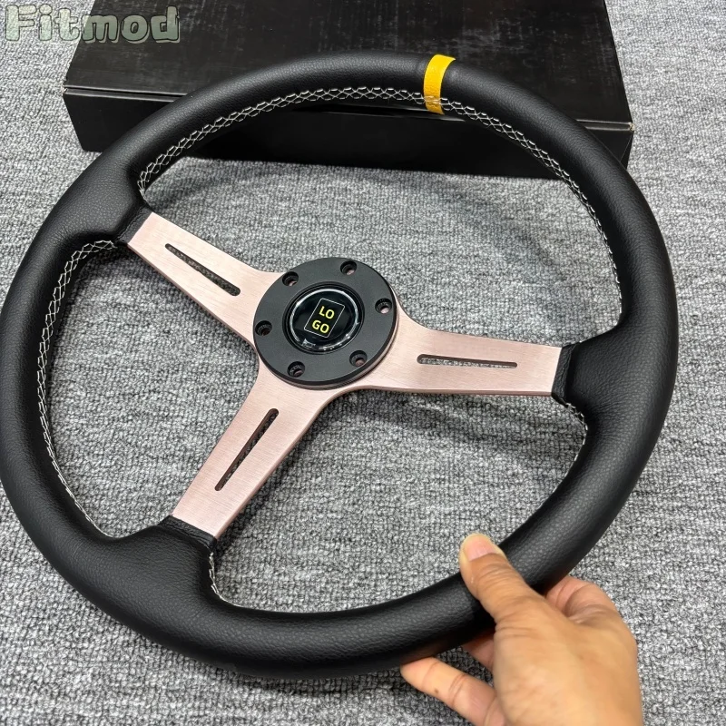 ND 15-inch 370MM classic flat-bottom steering wheel, car sports racing steering wheel, six-hole PCD 70MM view 4