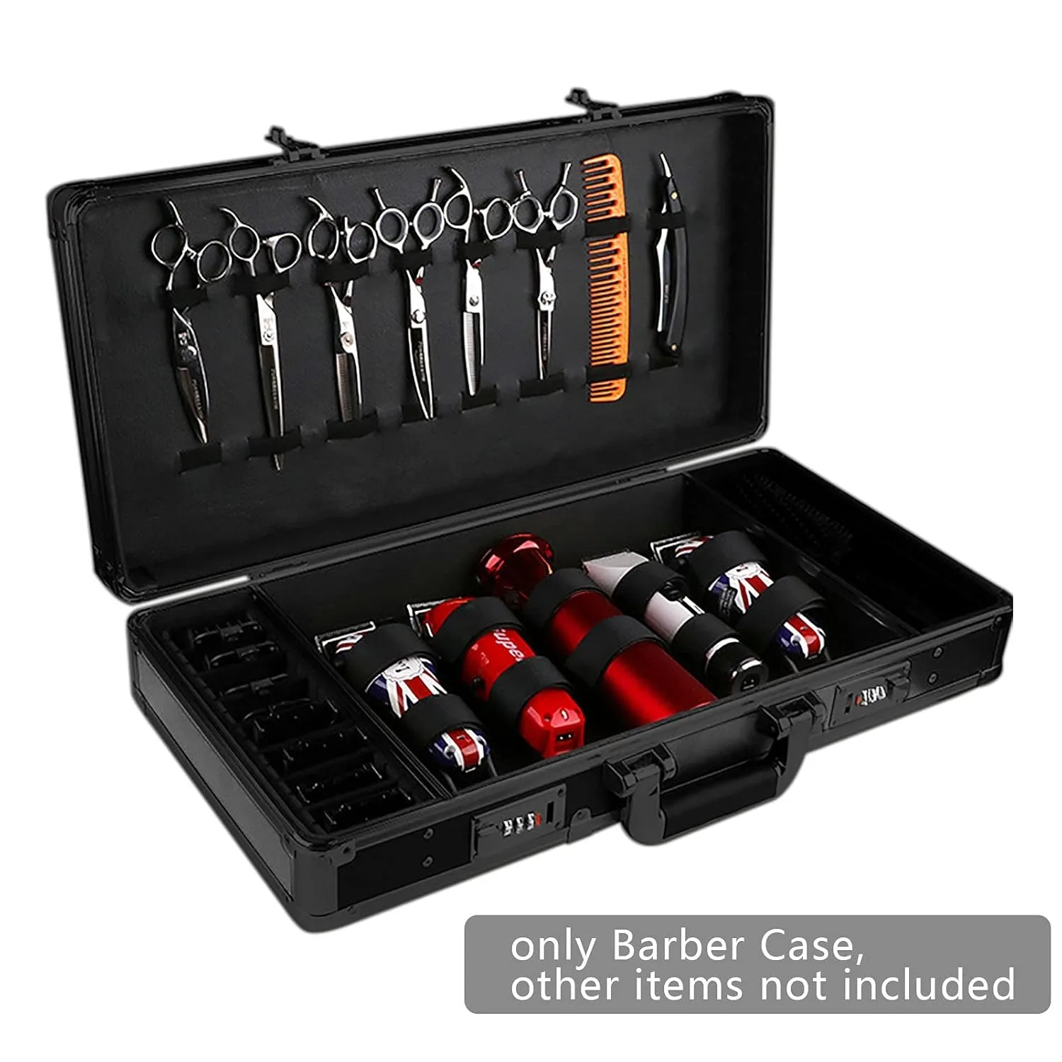 Hairdresser Tool Box with Code Lock, Barber Tool Travel Case, Salon Clipper Trimmer Holder Portable Hairdresser Scissors Bag