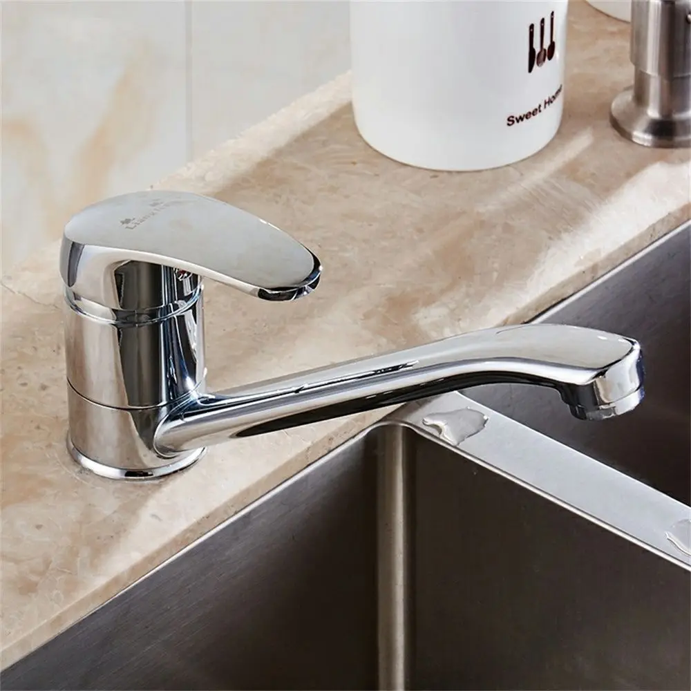 

Modern Decoration Home Sink Tap Single Lever Chrome Faucet Kitchen Mixer Tap Swivel Spout