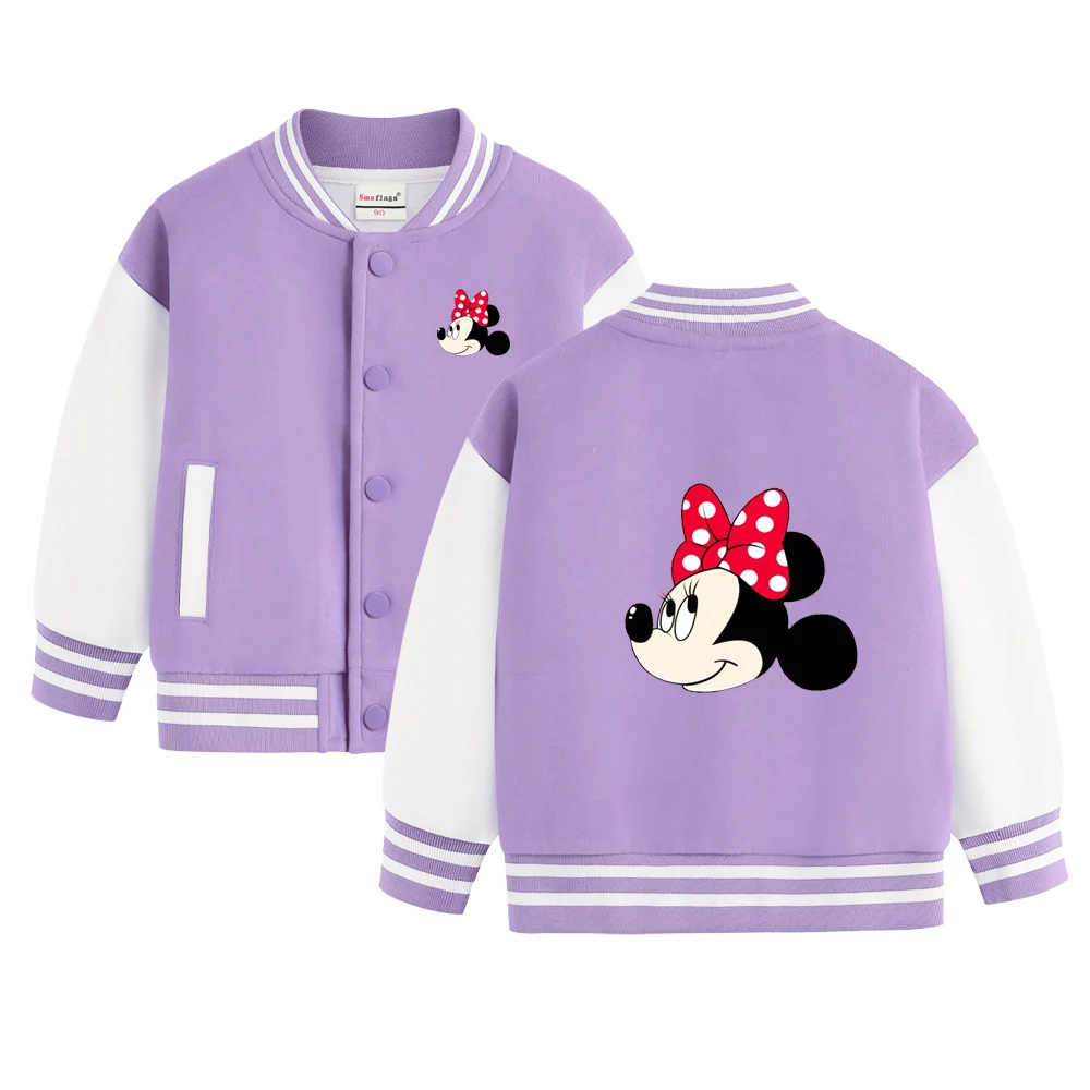 Disney Mickey Mouse Kids Spring and Autumn Jacket Cartoon Print for boys and girls 1-12 years old baseball uniform casual coat