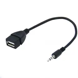 Samochodowy odtwarzacz MP3 konwerter 3.5 Mm męski AUX gniazdo Audio wtyczka do USB 2.0 przewód konwerter kabla żeńskiego Adapte