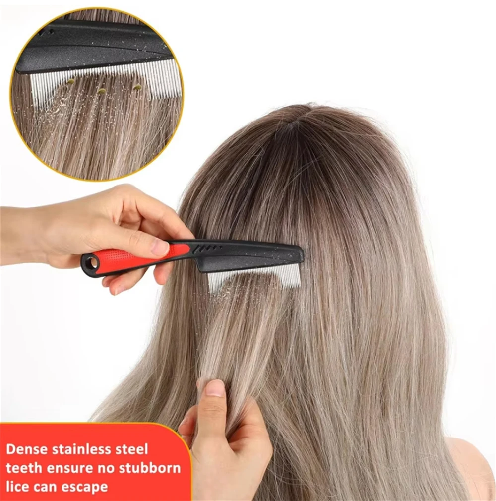 1pcs Cleaning Comb Stainless Steel Needle Comb Fine Tooth Multipurpose Professional Lice Nit Removal Hair Brush