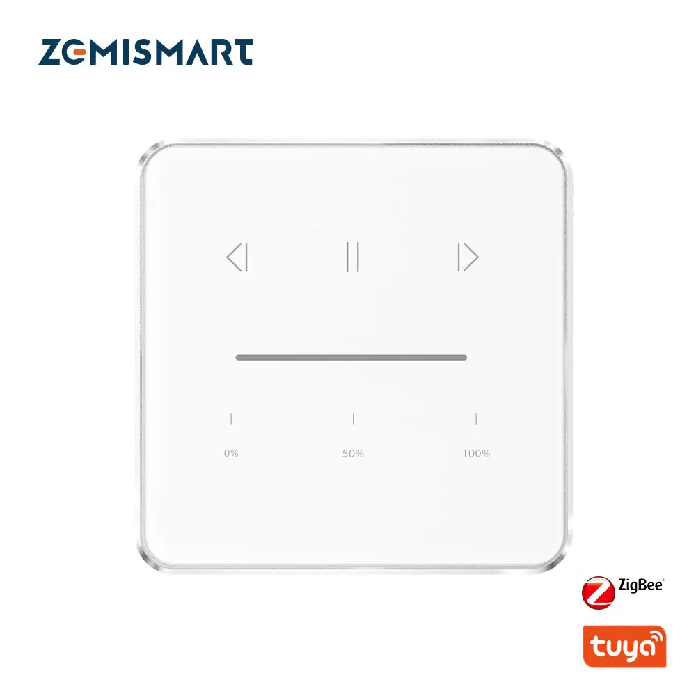 Zemismart Tuya Zigbee Curtain Switch for Roller Shade Motor Smart Shutter Switch with Percentage Control Alexa Google Home