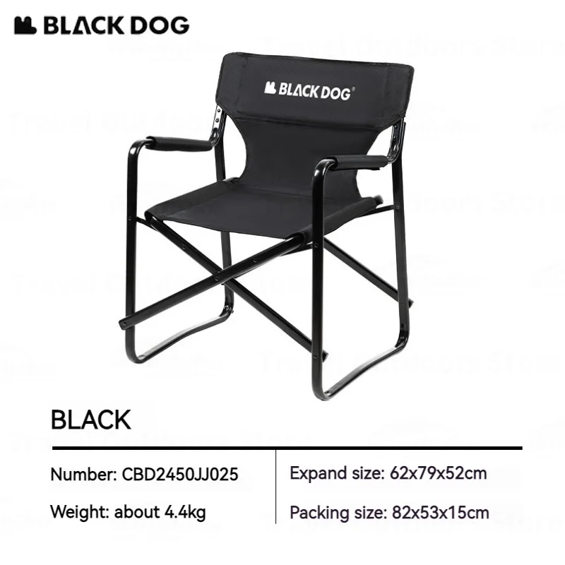 Naturehike BLACKDOG Outdoor Folding Chair 120kg Bearing 600D Durable Fabric Camping Travel Portable Leisure Fishing Armchair