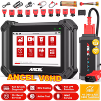 ANCEL V6 HD Heavy Duty Truck Scanner Diesel Diagnostic ECU Coding DPF Regen Tool Bluetooth All System 40+ Resets for Cummins/Det