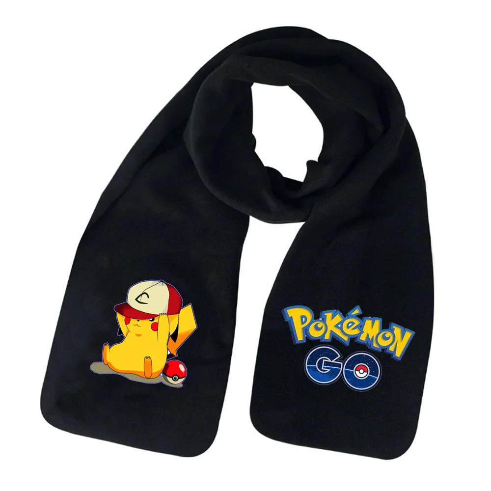 

Pokémon Winter Black Scarf Cartoon Anime Figure Peripherals Kawaii Yellow Lightning Mouse Warm Students Fans Accessories Gifts