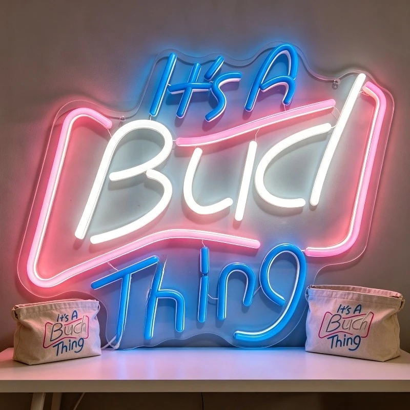 

Its A Bud Thing Neon Sign LED Wall Art USB Rechargeable Night Light Aesthetic Home Decor for Weed Smoking Room Stoner Gift