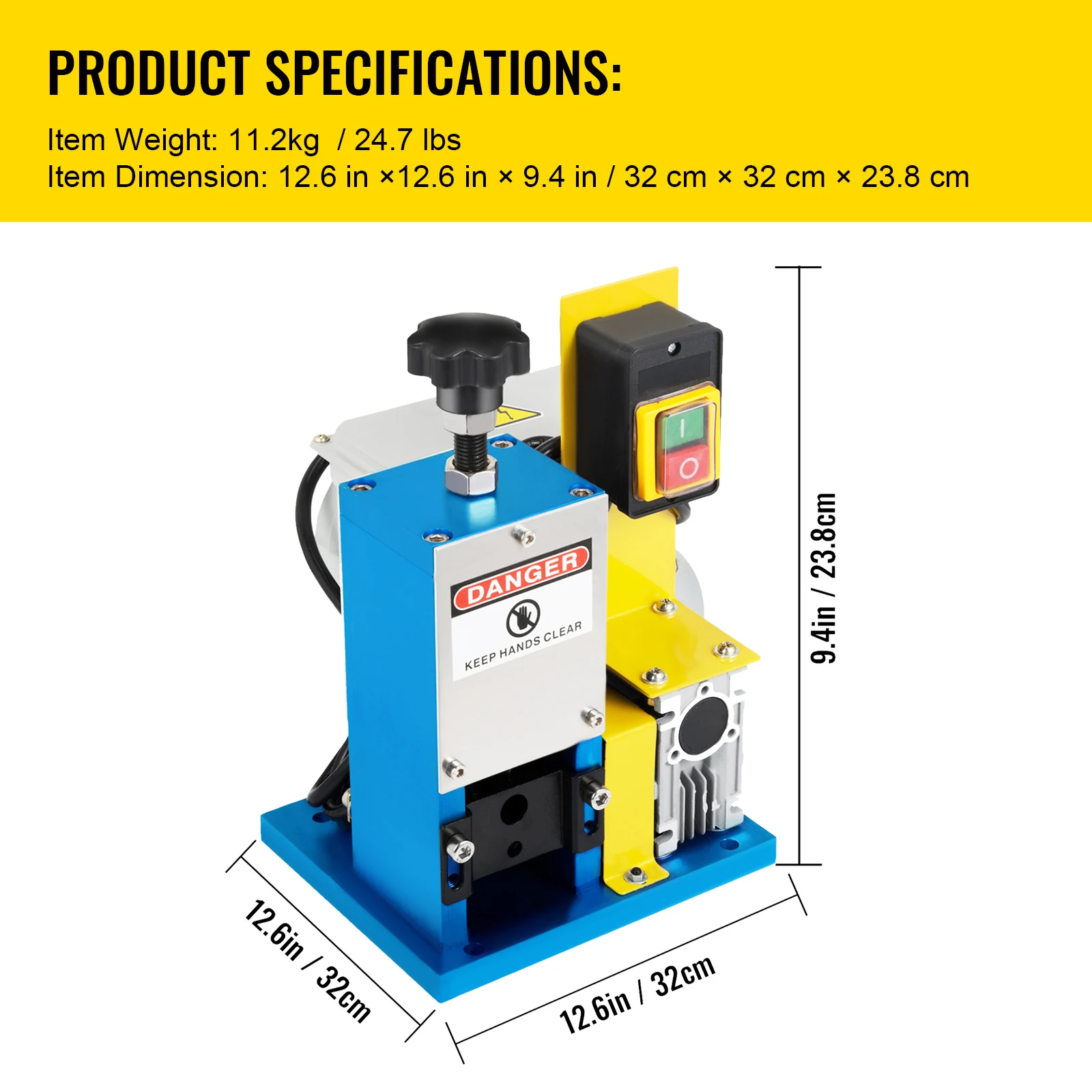 SucceBuy elektrische draadstripmachine 180W Φ1,5 mm ~ Φ25 mm draagbare automatische draadstripper, gereedschap voor het recyclen van schrootkoper