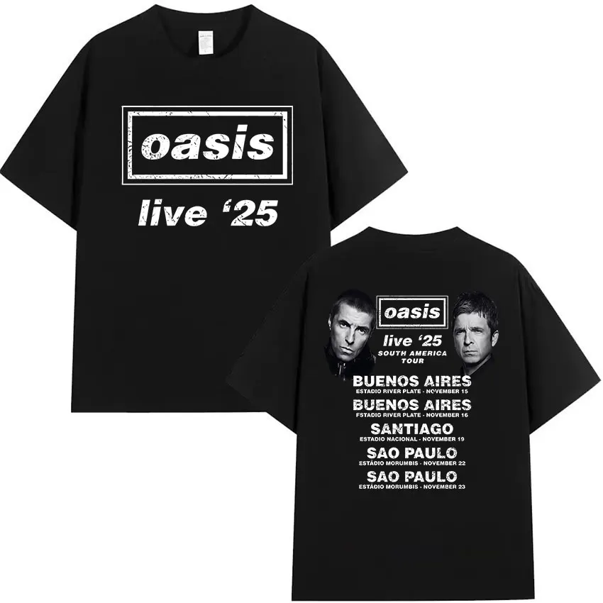 

O-Oasis Live 25 Tour 2025 Album T-Shirt for Men - Hip-Hop Rock Style T-Shirt - Fashion High-Quality Cotton T-Shirt