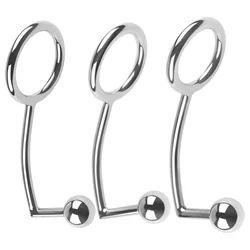 Metal Anal Hook Male Chastity Cock Ring with Anal Plug Balls Butt Plug Adultos Sex Toys for Men Strap on Prostate Massager Tool