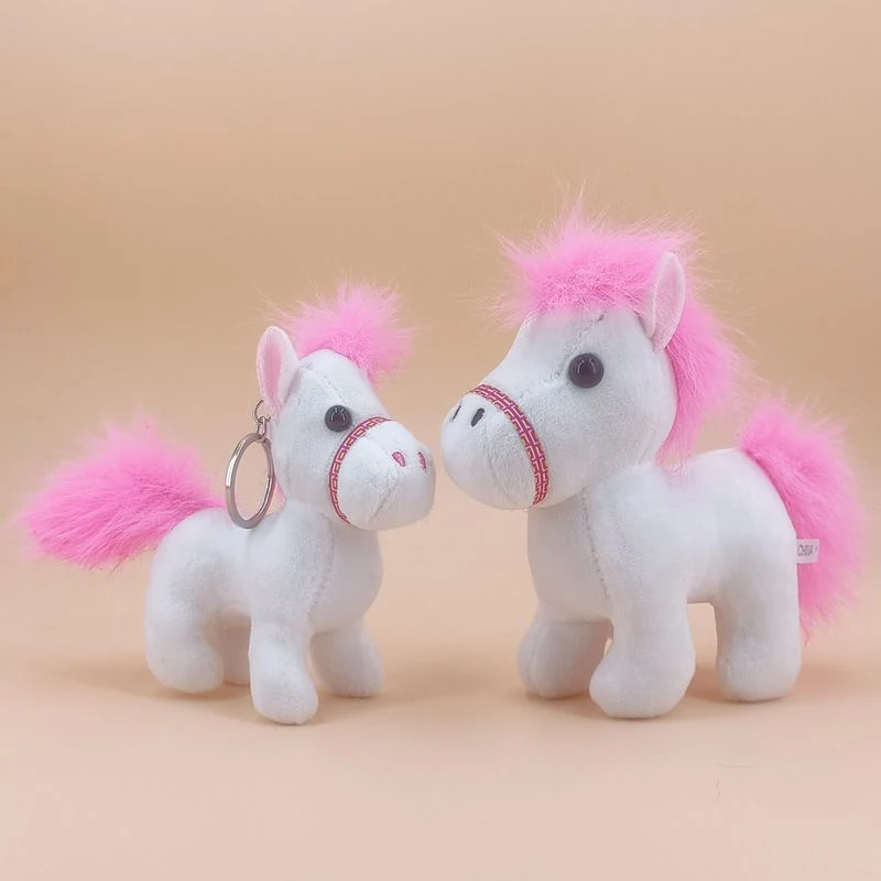 1 قطعة لطيف الحصان ألعاب من نسيج مخملي المفاتيح الكرتون لينة محشوة دمية قلادة مفتاح السيارة حقيبة الظهر الديكور