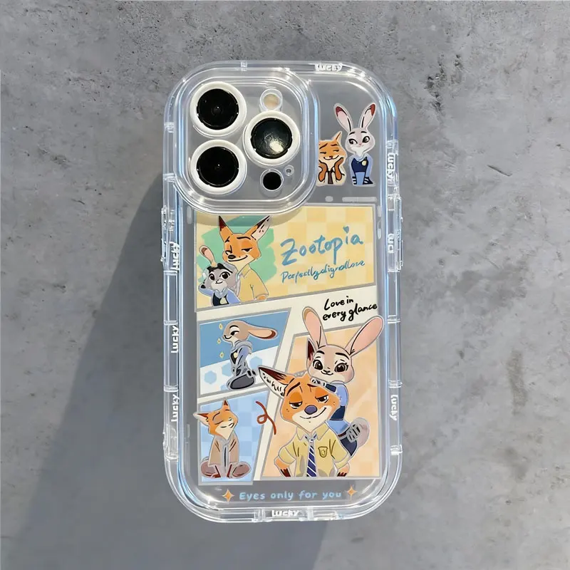 Чехол для телефона Disney Zootopia из ТПУ для iPhone 17, Air 16, 15, 14, 13, 17 Pro Max, защита от падения и столкновений, задняя крышка, противоударный чехол