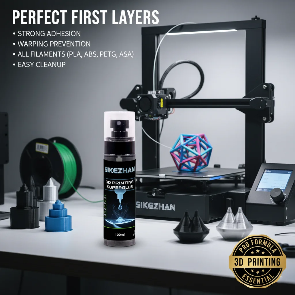 3D Printer Adhesive, Professional First‑Layer Bed Glue, Anti‑Warp, Clean Removal After Cooling, for PLA ABS PETG on PEI/Glass