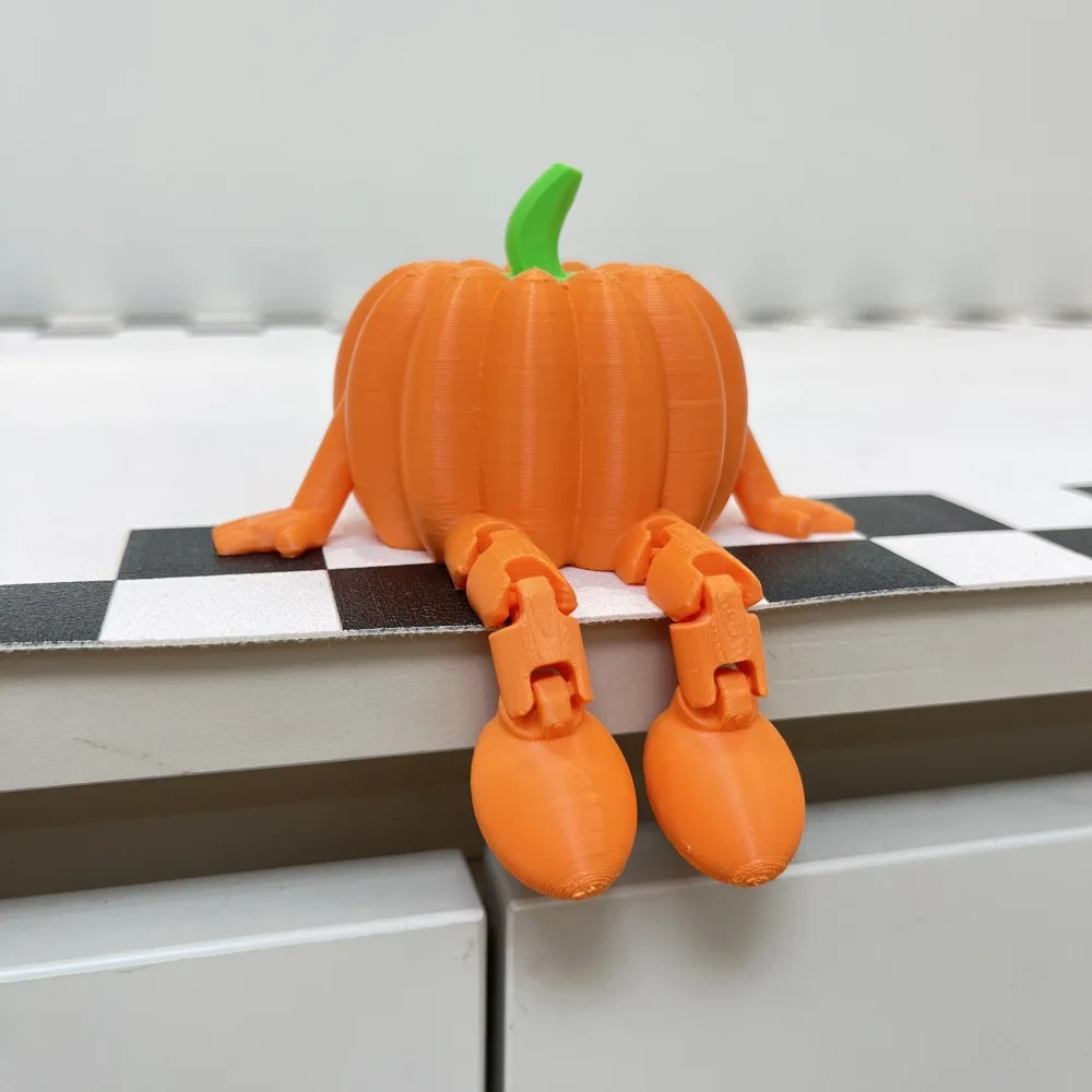 

3D Printed Sitting Posture Pumpkin Creative Movable Halloween Party Ornament 3D Printed Toys Home Desktop Decor Ornament Gifts