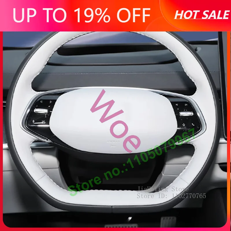 Woe DIY Hand-Stitched PU Leather Non-Slip Steering Wheel Cover For Changan Qiyuan Q07 A07 Q05 A05 Interior Accessories Durable