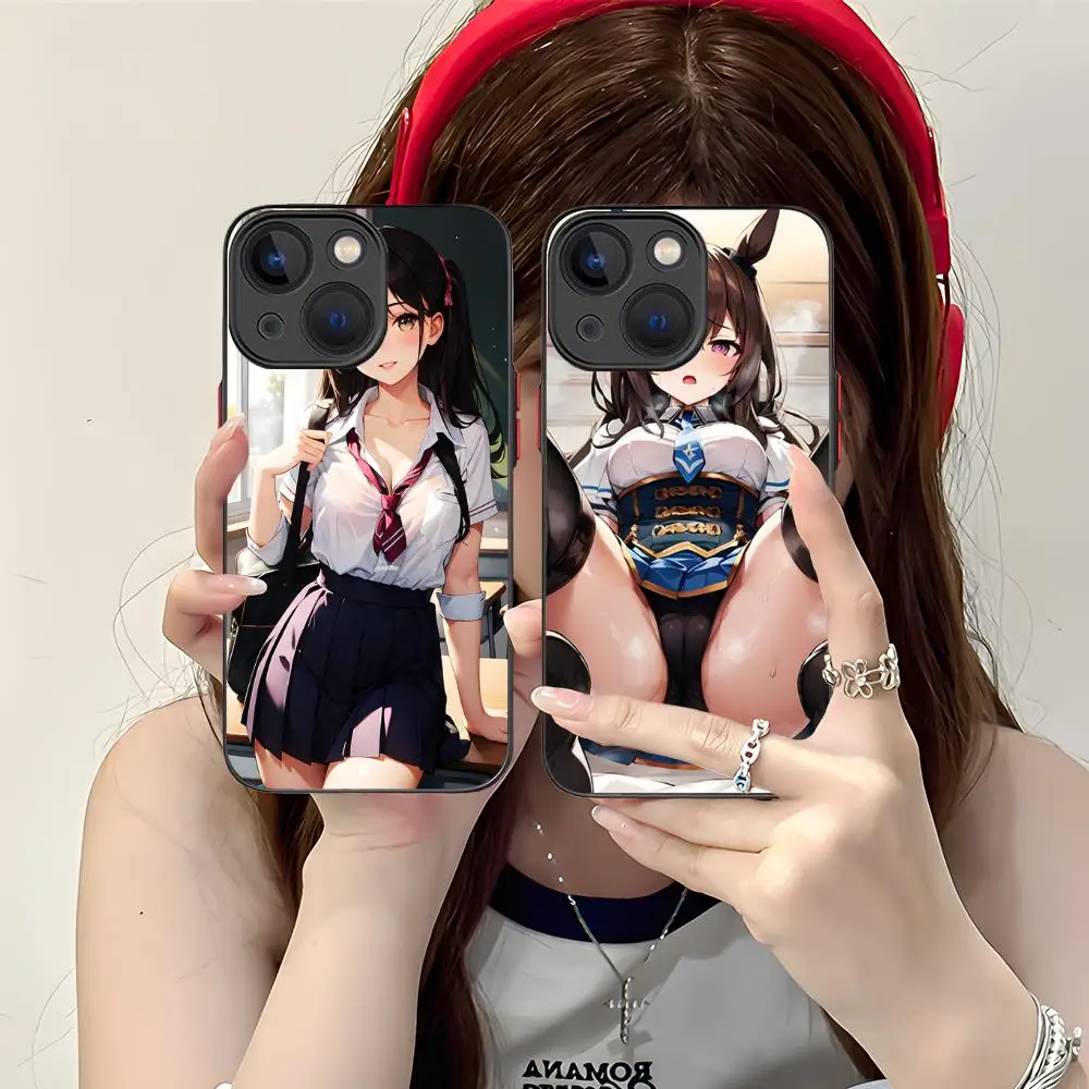 JK زي مدرسي فتاة جراب هاتف آيفون 16 15 14 13 12 11 X XR XS 8 7 Pro Max Plus غطاء حماية صغير اللون من السيليكون #4